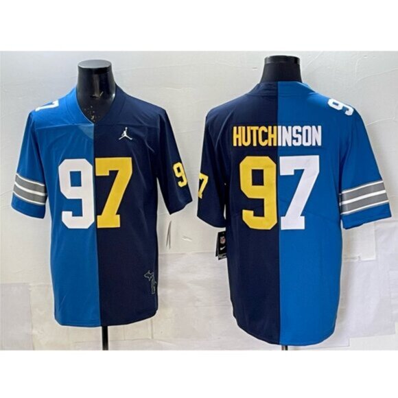 ✅Mens Kids Youths Aidan Hutchinson Navy Blue Jersey Vapor Stitched - Picture 2 of 2